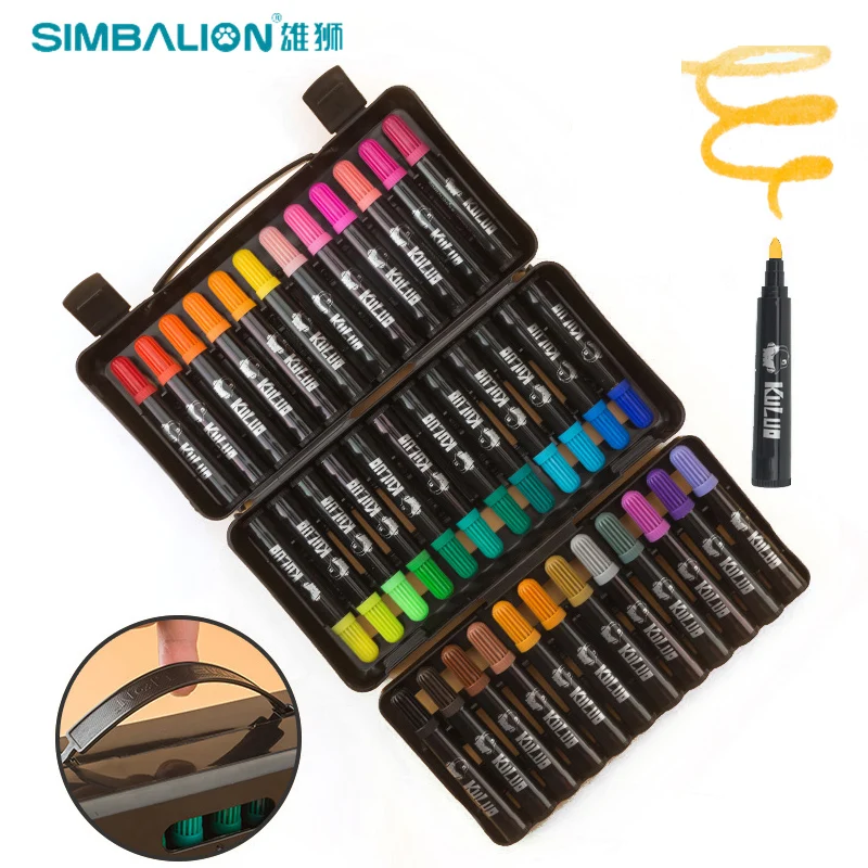 

Simbalion 36 Watercolor Pen Graffiti Painting for Kids Thick Tip Safety and Environmental Protection for Children, Gift