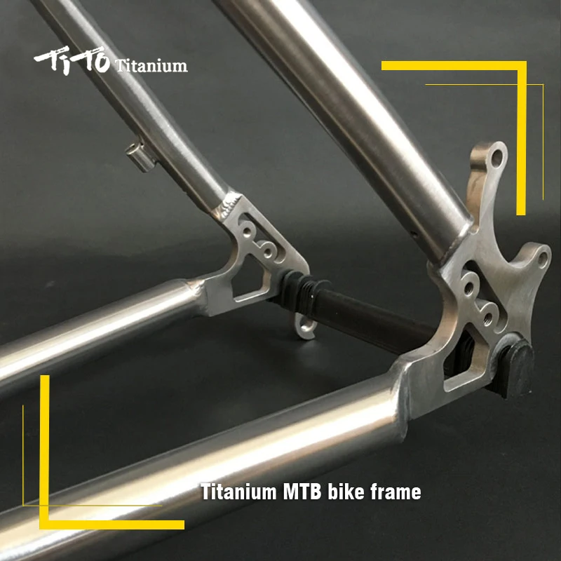 Perfect FREE SHIPPING !!! TiTo  titanium mountain bike  MTB frame 650B 26`` 27.5`` 44 head tube bicycle 4