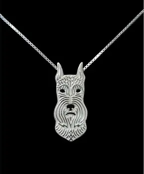 

Wholesale Handmade Miniature schnauzer (cropped ears) Necklace Female and Male Gift Jewelry Pendant--12pcs/Lot