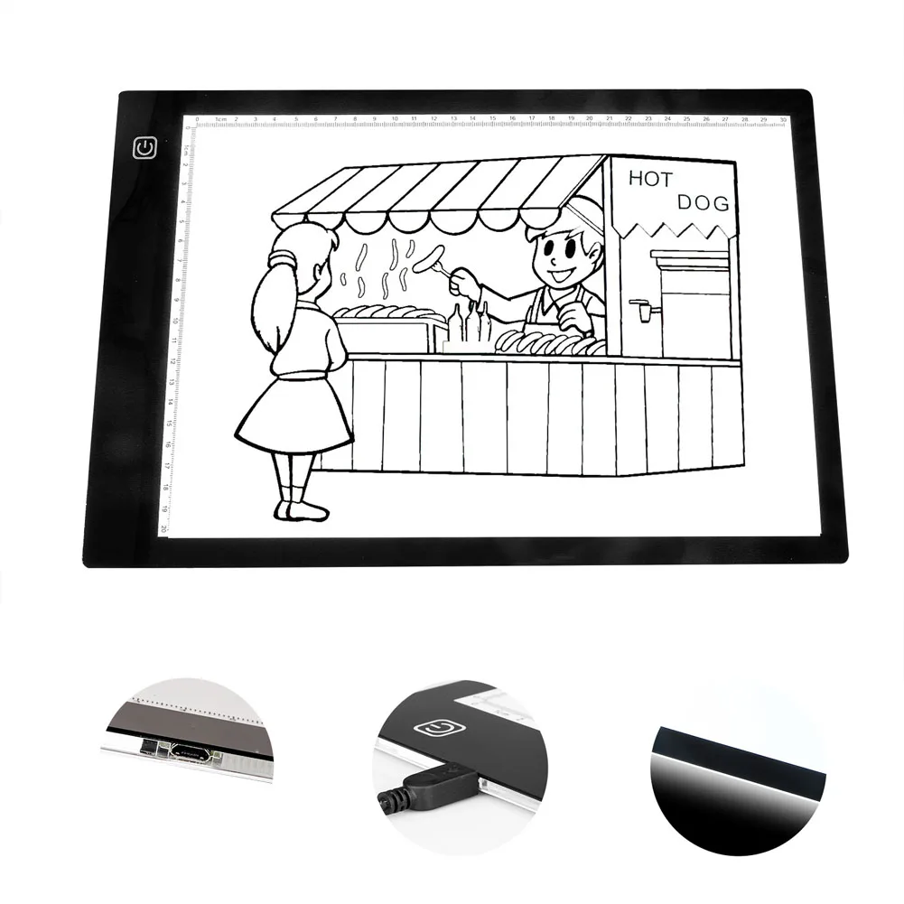 

New Portable A4 LED Tracing Light Box Drawing Light Pad for Sketching Animation Stenciling X-ray Viewing EM88