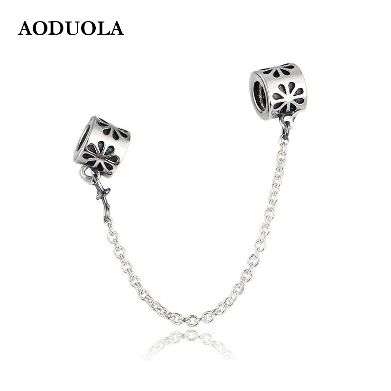 Серебряная Европейская цепочка AODUOLA 1 шт. для безопасного браслета сделай сам |