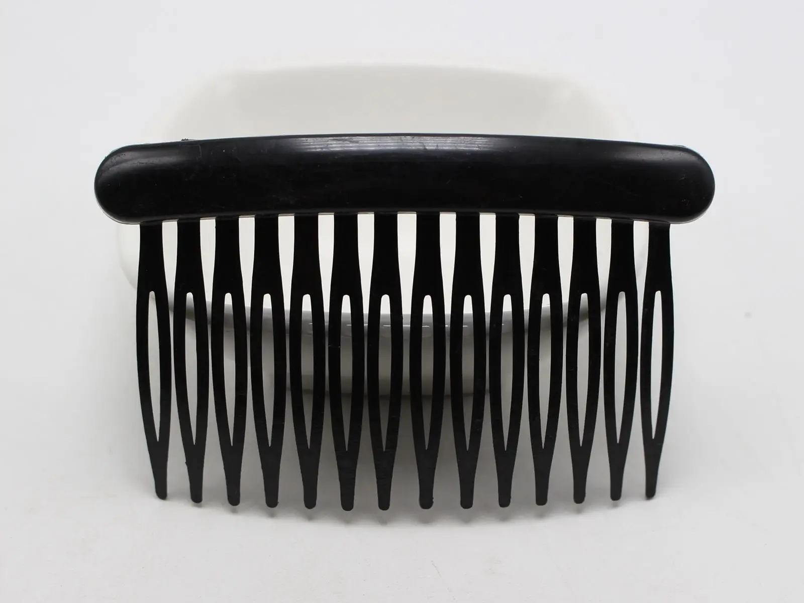12 Black Plastic Hair Clips Side Combs Pin Barrettes 80X50mm for Ladies