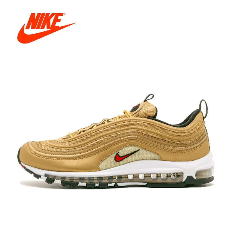 

Original New Arrival Authentic NIKE AIR MAX 97 Metallic Gold Men's Breathable Running Shoes Sport Outdoor Sneakers 884421-700