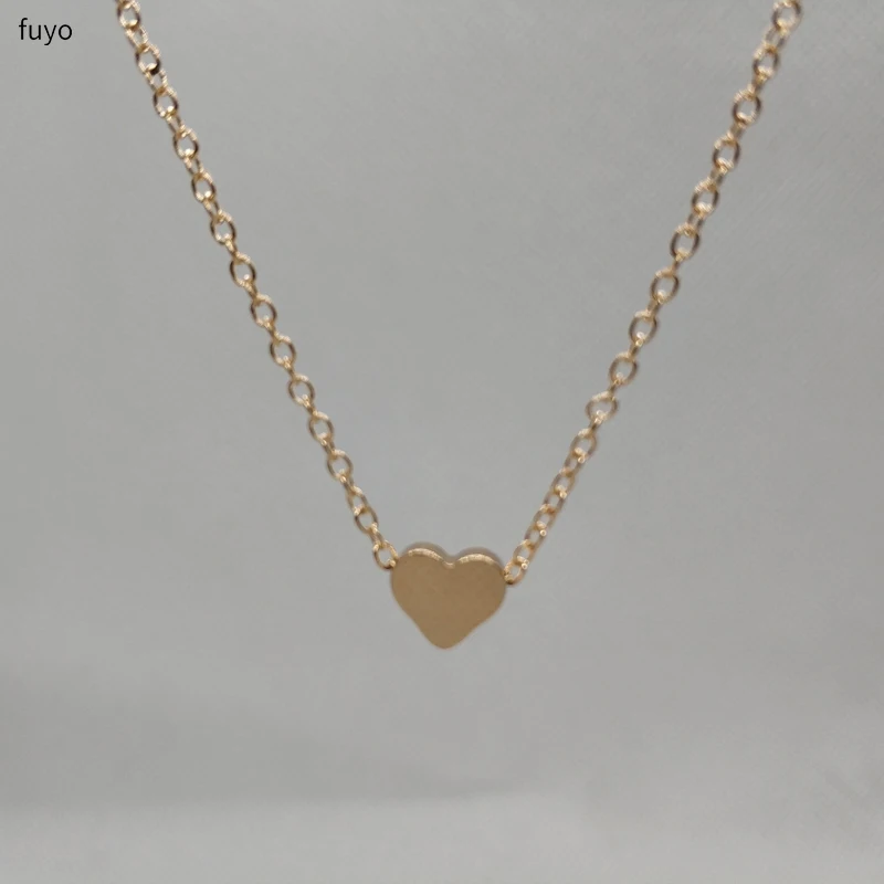 Крошечное ожерелье-чокер в виде сердца для женщин, Золотая Серебряная цепочка, ожерелье с подвеской на шею, богемное ожерелье-чокер, ювелирное изделие