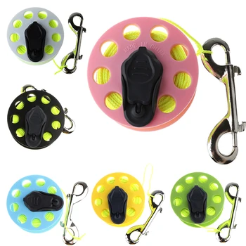 

30m Finger Reel Scuba Diving Dive Spool with Handle + Stainless Clip Yellow