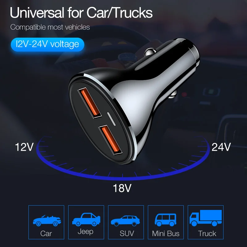 CAFELE универсальное автомобильное зарядное устройство для телефона двойной USB