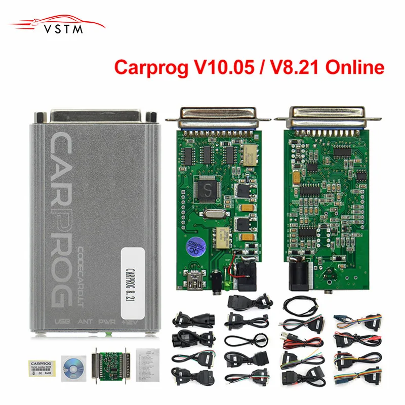 Онлайн-программатор Carprog FW V8.21 v10.05 V10.93 Полный комплект с 21 адаптеров все программное обеспечение активировано инструмент автоматического