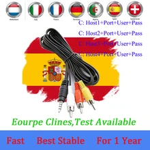 유럽 무료 cccam 계정 hd 6 cline 위성 tv 수신기 이탈리아/스페인/프랑스/독일 es 6 케이블 cccam 서버 위성 tv(China)