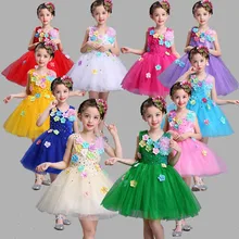 Летнее Детское платье для конкурса роскошное платье принцессы на свадьбу, ярко-розовые 3D с цветочным принтом вечерние платья для девочек для детей от 3 до для детей 12 лет детская одежда