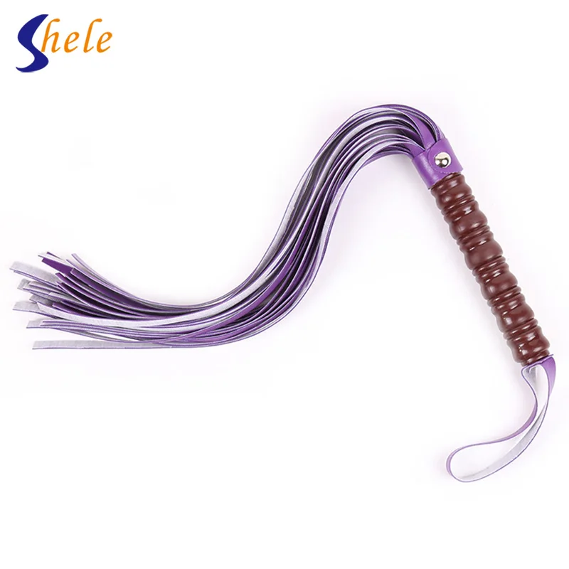 Sex Toys For Couple Adult Game Sexy Purple Whip Leather Flirt Toys Erotic Toy Products Clamps