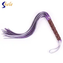 Sex Toys For Couple Adult Game Sexy Purple Whip Leather Flirt Toys Erotic Toy Products Clamps
