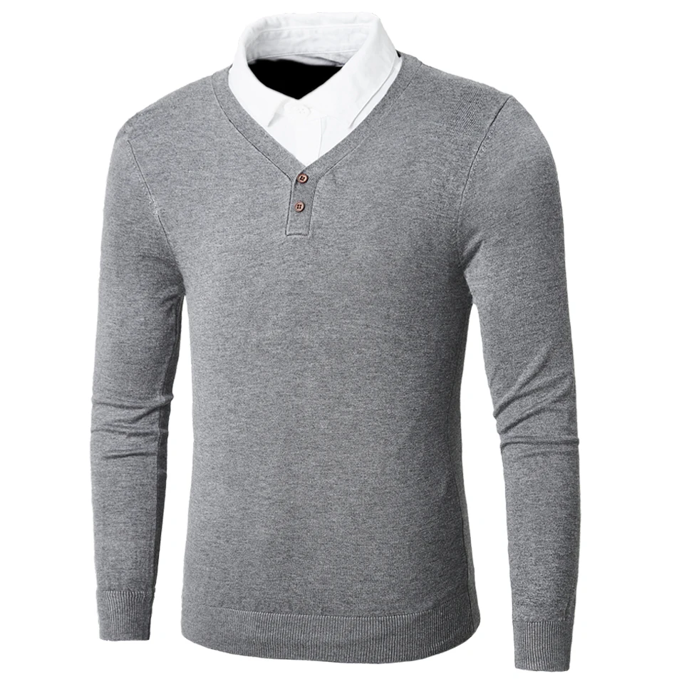 Oushisun мужской брендовый осенний деловой Повседневный мягкий хлопковый пуловер, свитер, джемпер, мужские новые зимние плотные свитера с v-образным вырезом, пальто для мужчин