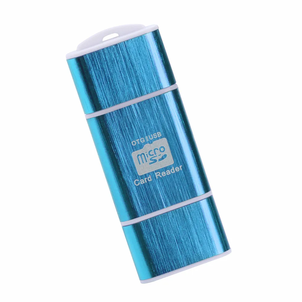 Ecosin2 карты памяти аксессуары 2в1 Micro SD OTG флеш-диск USB 2,0 кардридер для смартфонов ПК планшет Oct19 - Цвет: Sky Blue