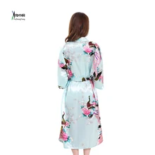 Детский синий халат для невесты, подружки невесты, банный халат с цветочным рисунком, кимоно, ночной банный халат, модный халат для женщин 010426