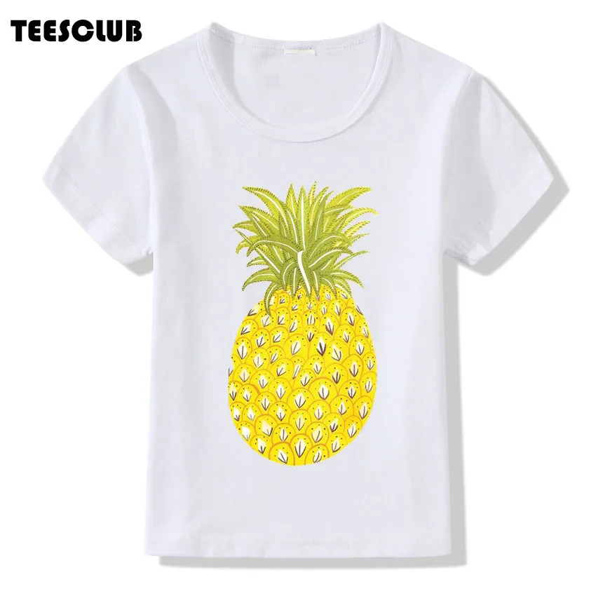 

Children cartoon pineapple printed t shirt summer funny tshirt kids tops casual round neck boy and girl t-shirt baby clothes