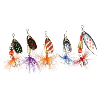

5 Pcs Trout Fishing Tackle Hook Tool Spoon Lure Bait 4g 8g