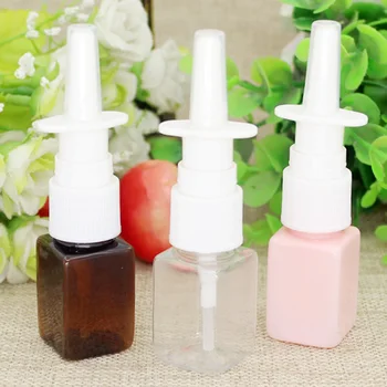 

(100pcs) 10ml Empty transparent square spray bottle Mini plastic nose spray bottle Cosmetic packaging containers