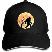 Бейсболка сэндвич Кепка смешная Bigfoot Sasquatch полнолуние прочная бейсболка Шляпы Регулируемая остроконечная Кепка водителя грузовика(1