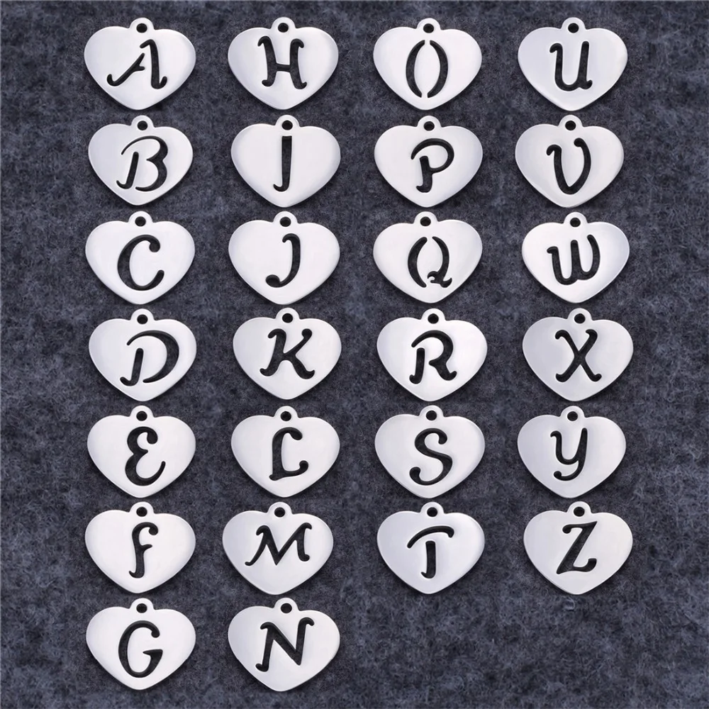 Титан Нержавеющая сталь украшения с буквами алфавита полые сердца ожерелье с буквенными подвесками подвеска «сделай сам» зеркало