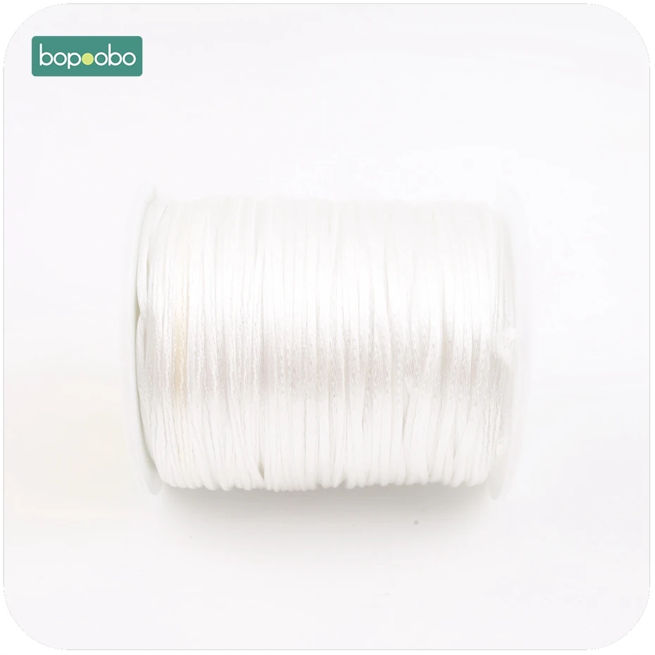 Bopoobo Colorful 1mm 80 Meters Satin Silk Rope Nylon Cord For Baby Teethers Accessories Teething Necklace Rattail Cord DIY Tool Baby Teething Items luxury