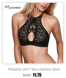 Missomo New Fashion Women Black Sexy Lace Jacquard Trim Bralette Adjustable Wide Straps Bras