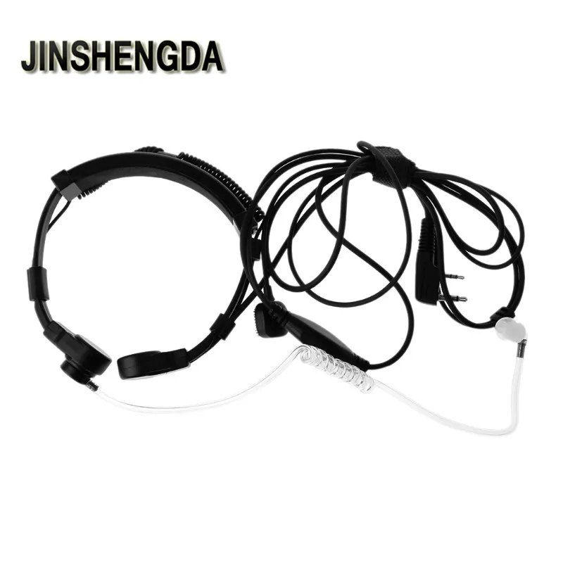 

JINSHENGDA Microphone 2-Pin PTT Throat Microphone Earpiece Mic For Baofeng UV5R Radio