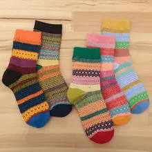 Новинка; Зимние Модные женские теплые хлопковые носки; 5 пар в стиле Харадзюку