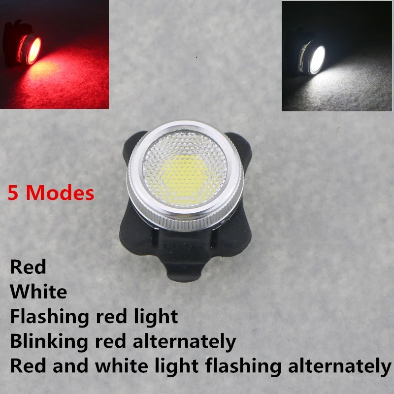 COB LED Rücklicht Fahrradlampe Hinten Leuchte USB MTB Bike Lampe Weiß/&Rot 6Modi