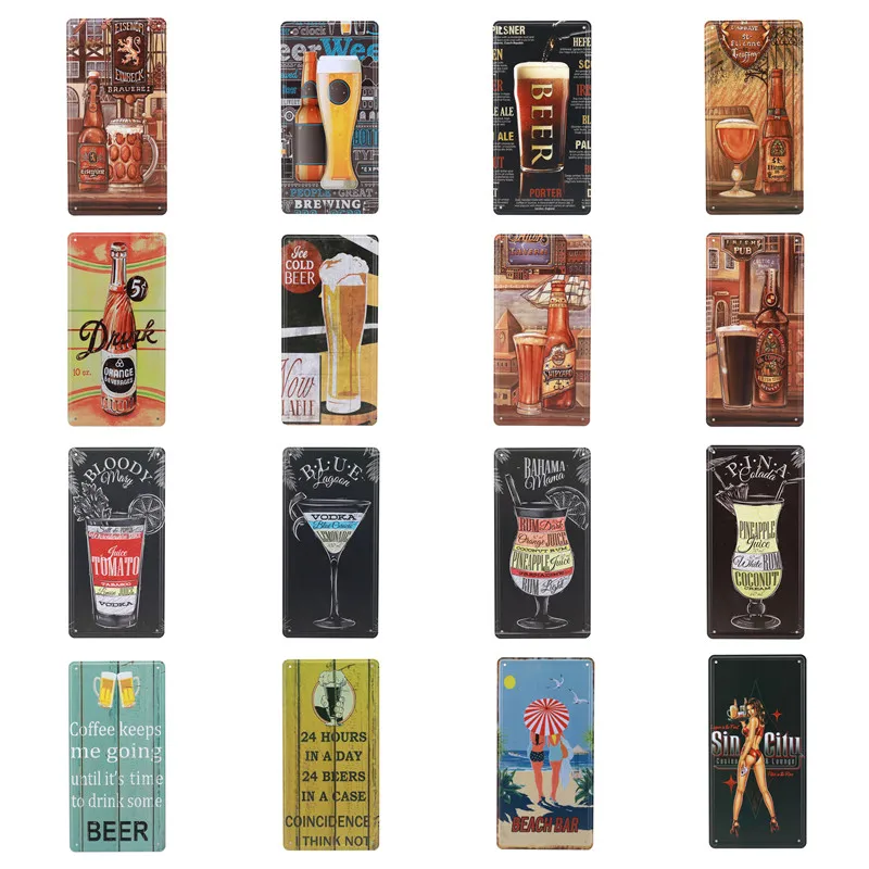 

New Hot Metal Sign Garage Painting Plaques Sign Sell Beer Group Plate Plate Car Number Tin Sign Bar Pub Home Decor 15X30CM C22