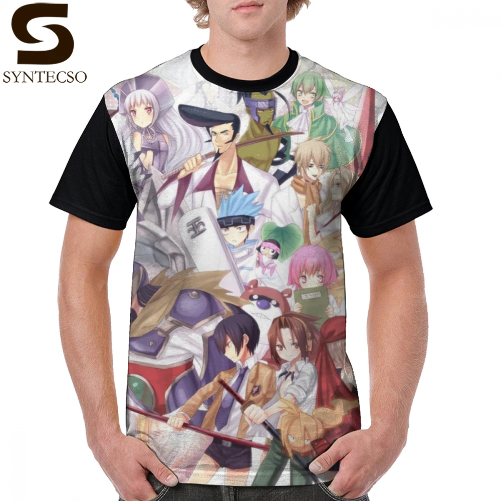 Shaman King футболка шаманского KING Мужская полиэфирная забавные уличная с короткими