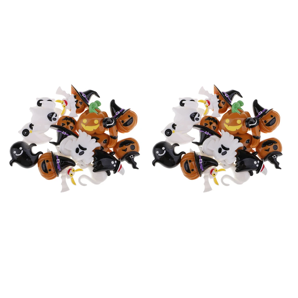 

40pcs Mixed HALLOWEEN Resin Flatback Cabochon Embellishments Buttons for Craft Scrapbooking Card Making