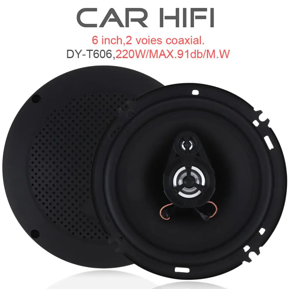 

2pcs 6 Inch 130W 12V Car HiFi Coaxial Speaker Vehicle Door Auto Audio Music Stereo Full Range Frequency Loudspeaker