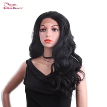 24 инч объёмная волна Синтетические волосы на кружеве парик синтетические волосы эффектом деграде(переход от темного к серый Искусственные парики длинный черный парик для Для женщин Золотой Красота