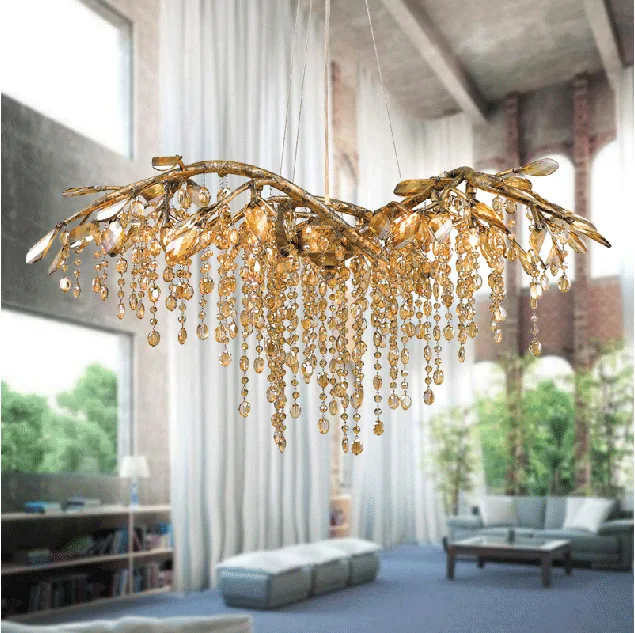 America creative rustic style simple crystal gold tree branch