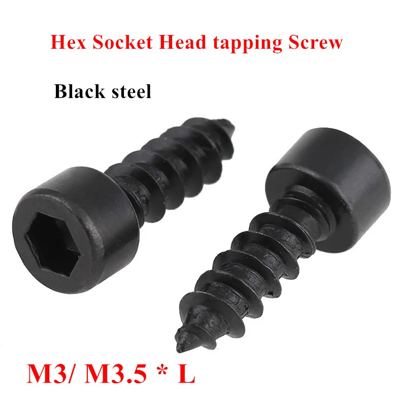 100Pcs M3 M3.5 Hex socket cap head self tapping screw Model Screws M3