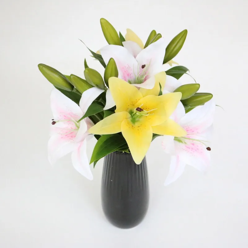 

Fine Lily Simulation Flower Plastic Flower Wedding Decoration high-grade Fake Flowers