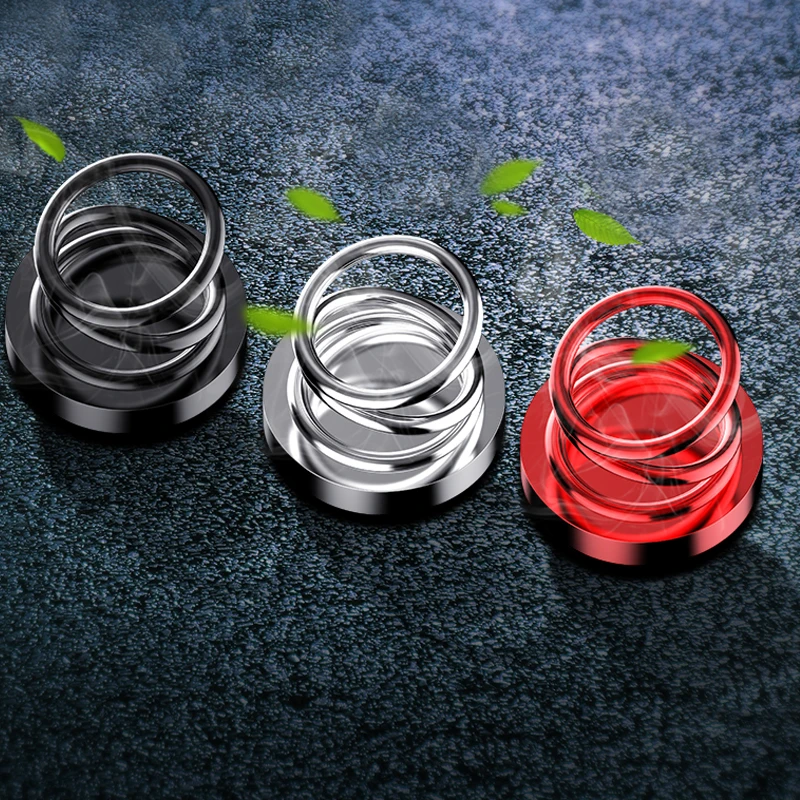 

Unique Metal Aluminium Alloy Rotating Double Ring Solid Fragrance Dispenser/freshener Applicable for Car/Office/Home decor