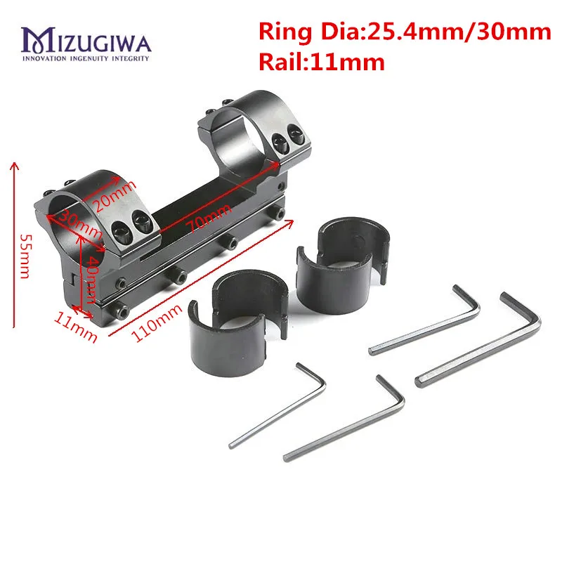 MIZUGIWA 25,4 мм/30 мм кольцо цельное крепление для прицела винтовки двойные кольца Picatiiny кольцо ласточкин хвост адаптер 11 мм Вивер рейка Охота Каза