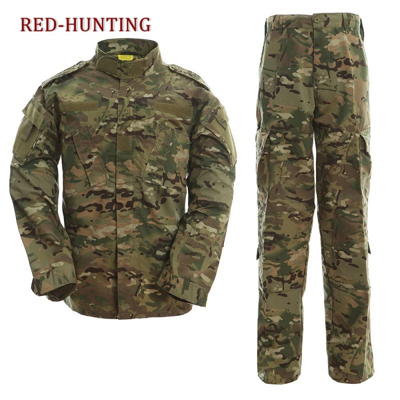 Camouflage Military Uniform Set Coat + Pant Camo Paintball Hunting Clothing ACU Type Tactical Military Combat Cargo BDU Suit Camouflage Military Uniform Set Coat + Pant Camo Paintball Hunting Clothing ACU Type Tactical Military Combat Cargo BDU Suit