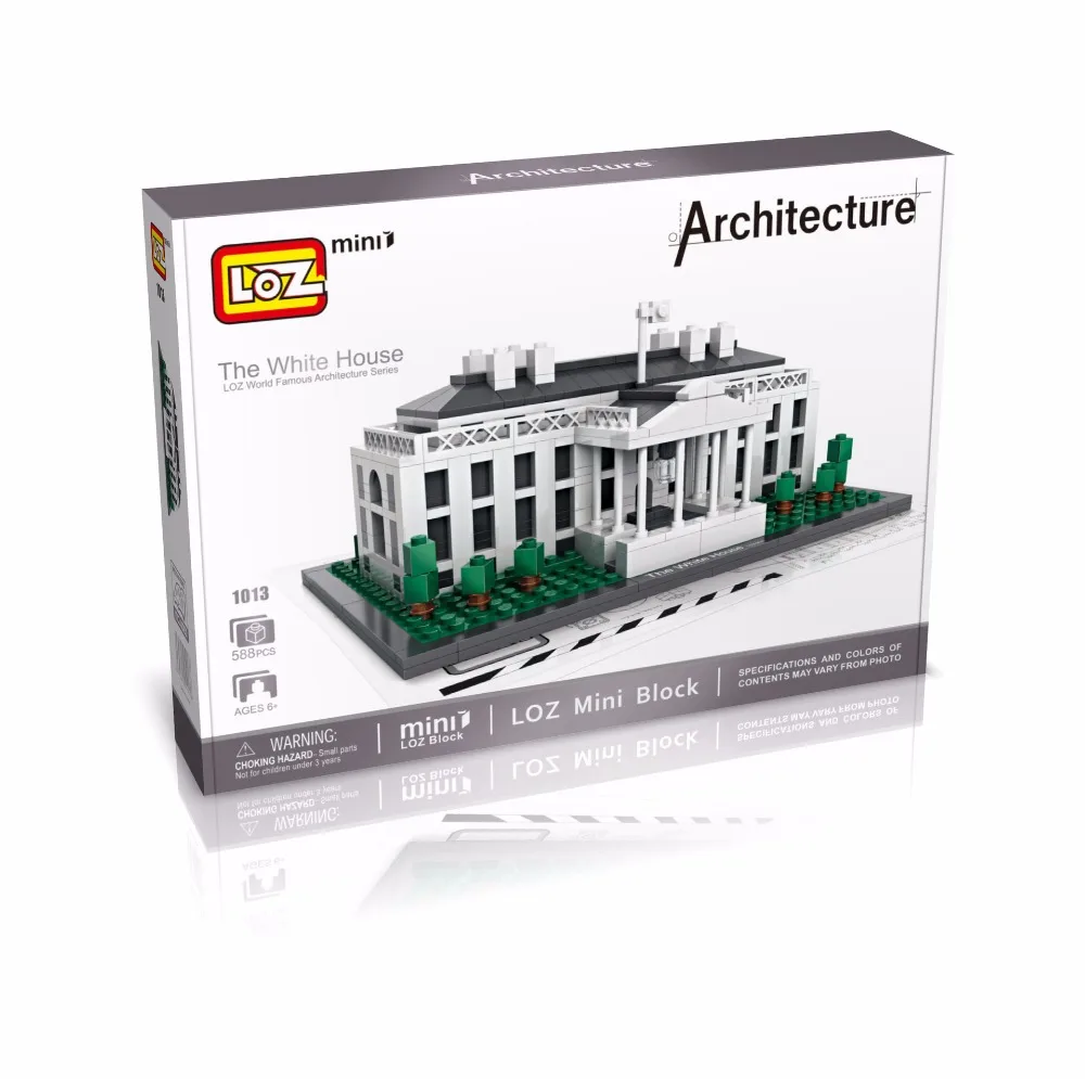 New LOZ MINI Architecture series the White House Model nano block