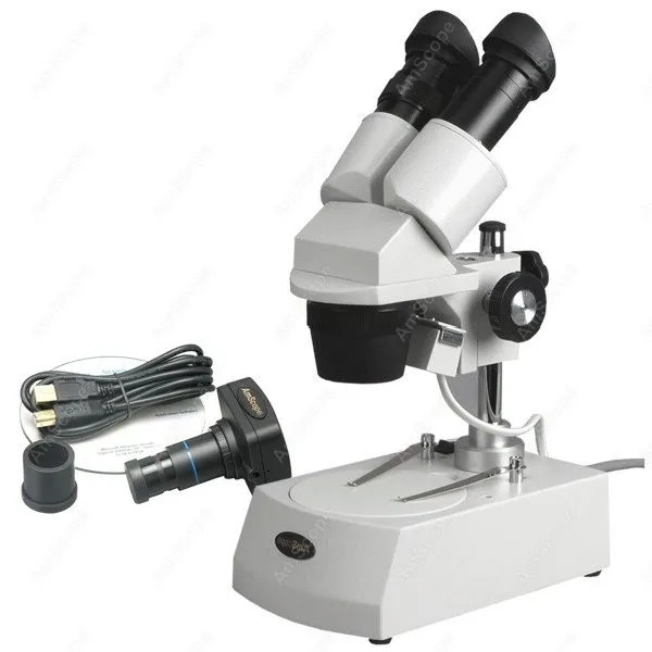 Stereo Microscope with Digital Camera AmScope Supplies 20X 40X 80X