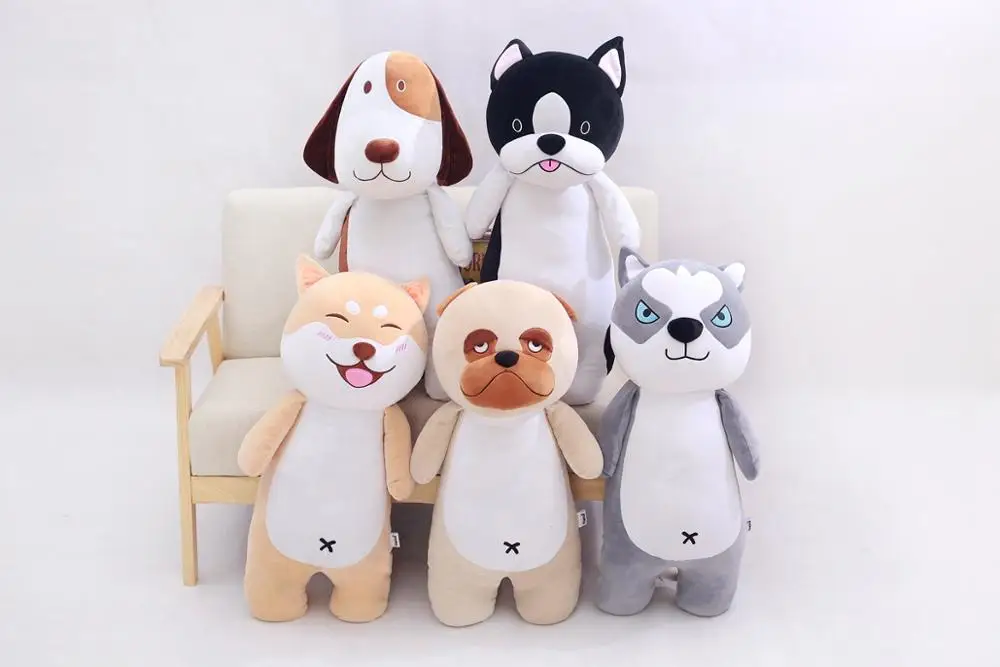 

Dog doll husky bulldog plush toy manufacturers wholesale down cotton pillows