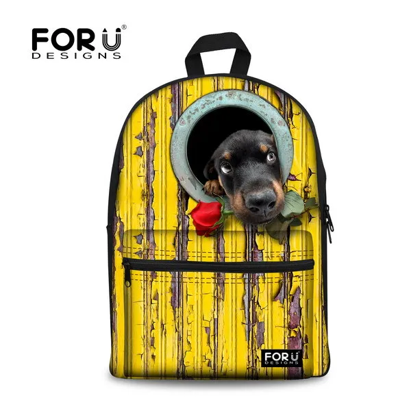 Forudesigns опрятный для мальчиков рюкзак для рюкзак с принтом собак Детский Рюкзак основной Детский зоопарк BAGPACK холст - Цвет: C017J2