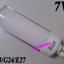 Распродажа E27 G24 G23 7 Вт светодиодный лампы AC85 265V 770LM 7*1