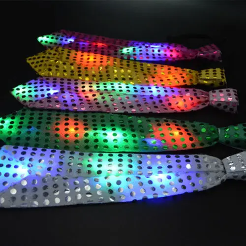 

Creative LED Flashing Light Up Sequin Bowtie Necktie Party Bow Tie Wedding Gift