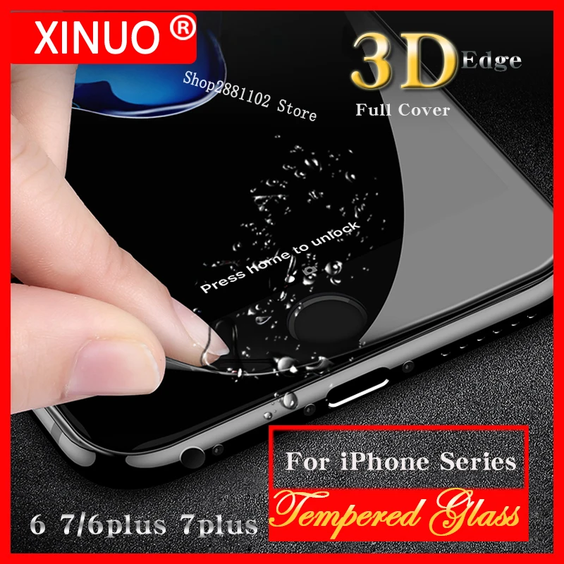 

9H Tempered Glass Protective Screen Protector For iPhone 6 7 Plus Case 3 D Full Coverage Case For Apple 6 7 plus Protective Full