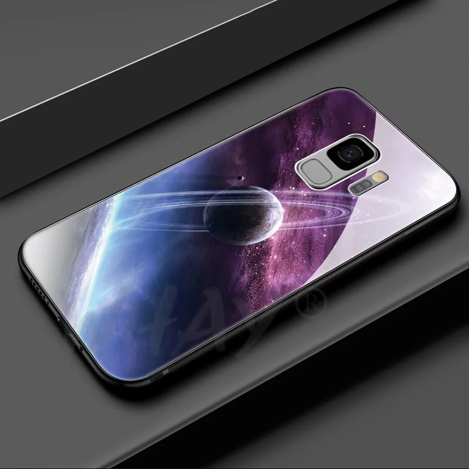 Tempered Glass For Samsung Galaxy S9 Plus Silicone Capa Luxury Patterned Back Case For Samsung S9 Plus S9Plus Note 8 Note8 Cover (14)