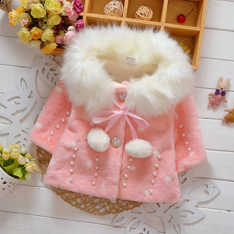 Baby Girl Heavy Winter Fur Dresses