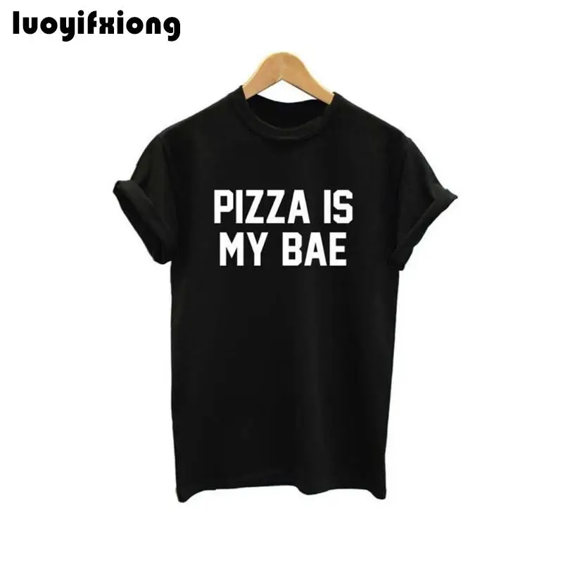 Женская футболка с коротким рукавом Luoyifxiong Pizza Is My Bae Повседневная забавными