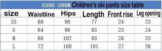 Gsou/лыжные костюмы для мальчиков и девочек; теплые водонепроницаемые детские лыжные куртки для сноубординга+ брюки; комплект зимней детской лыжной одежды